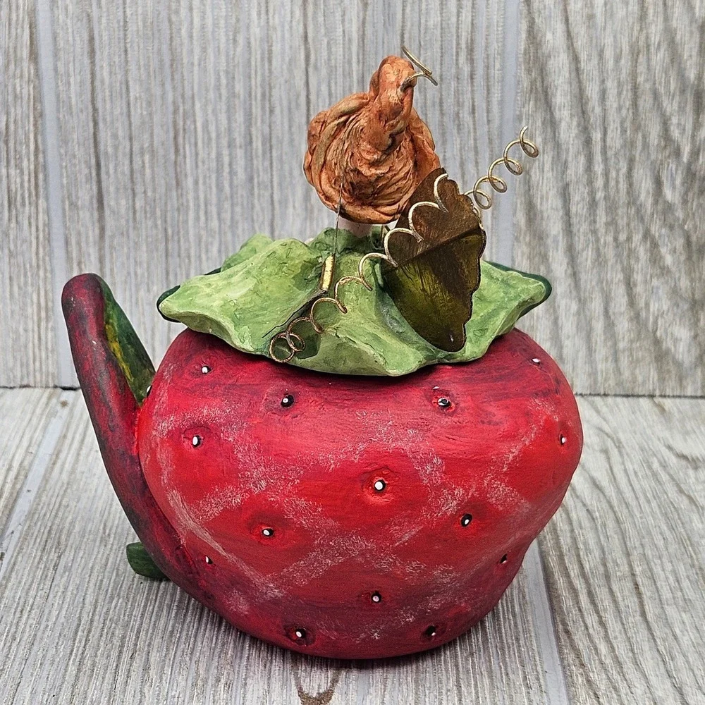 Patience Brewster Dept 56 Tutti Fruitti Strawberry Fairy Trinket Box Figurine
